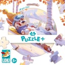 Puzzle 70 pièces Loki fait de la luge